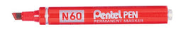 Pentel - Viltstift pentel n60 schuin 1.2-6mm rood | 12 stuks