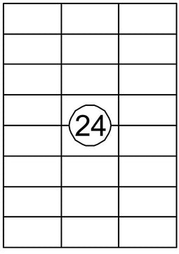 Quantore - Etiket 70x37mm 2400 stuks | Doos a 100 vel | 10 stuks