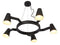 Kroonluchter Ijzer Biarritz 5-arm Rond Dia.100xh.16cm Verstelbaar, Zwart
