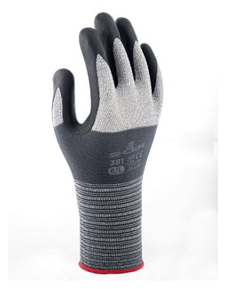 Showa - Handschoen 381 grip nitril M grijs | Zak a 1 paar | 10 stuks