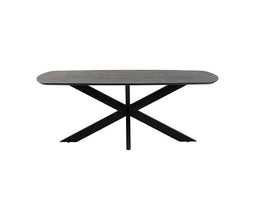 Eettafel Akagi 180 cm Deens ovaal Acacia - Zwart | Nijwie