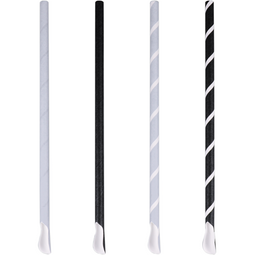 Depa® - ® Rietje | lepelrietje | papier | 230mm | Ø8mm | assorti | 100 stuks