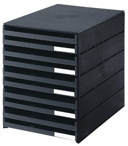 Styro - Ladenbox val 10 laden zwart open