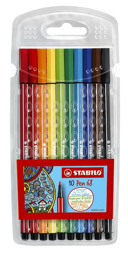 Stabilo - Viltstift Pen 68 etui à 10 kleuren | Etui a 10 stuk | 10 stuks