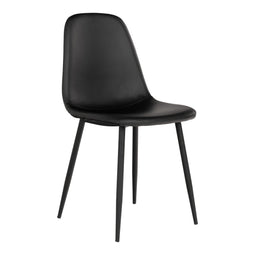 Stockholm Dining Chair - Chair In Black Pu With Black Legs - Set Of 2
