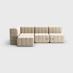 Curt-set 9 - E.g. Flexible Small Corner Sofa - Jet - 9110 (grey / Beige)