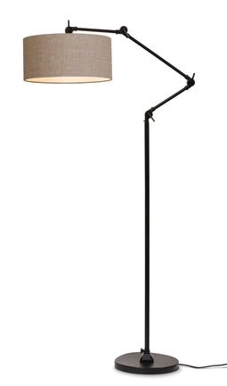 Vloerlamp Ijzer/stof Amsterdam H.190cm/kap 47x23cm, D.linnen