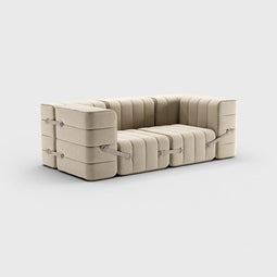 Curt-set 7 - E.g. Flexible 2-seater With Armrests - Jet - 9110 (grey / Beige)