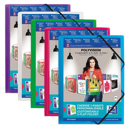 Oxford - Elastomap Polyvision A4 met insteektas 3 kleppen PP assorti