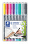 Staedtler - Viltstift Lumocolor 317 permanent M set à 8 kleuren | Etui a 8 stuk | 10 stuks