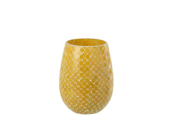 Jline Geurkaars Mia - Mozaïek - Geel - 120uur