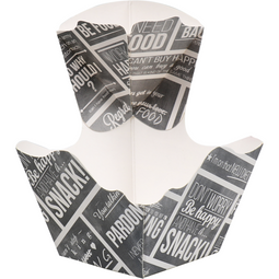 Klika - Bak | Karton + verniscoating | mini | snackbak | 100mm | wit/grijs | 50 stuks
