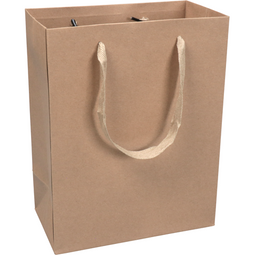 Klika - Tas | Papier | katoenen handgreep | 18x 10x23cm | draagtas | naturel | zak à 10 stuks