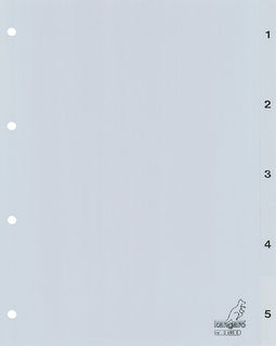 Kangaro - Tabbladen 4-gaats G405C 1-5 genummerd grijs PP