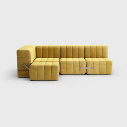 Curt-set 9 - E.g. Flexible Small Corner Sofa - Barcelona - Cornhusk - V3347/50 (yellow)