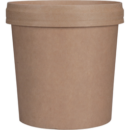 Depa® - ® | Soepbeker | incl. Deksel | Karton + PP | 300ml | 12oz | 86mm | bruin | 25 stuks