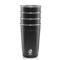 Mizu - Reusable Pint Cups | 16 oz Stainless Party Cup | Set of 4 | Stainless
