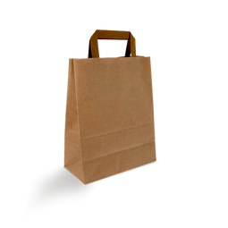 Klika - Papieren draagtassen Klein Bruin 22+10x28cm BIO | 250 stuks