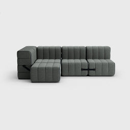 Curt-set 9 - E.g. Flexible Small Corner Sofa - Sera - Gravel (grey)