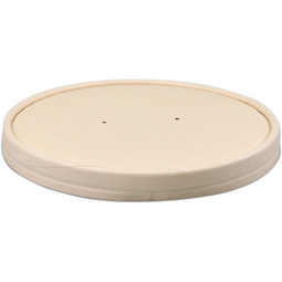 Depa® - ® Deksel | salade/snackbak | Papier + PE | Ø150mm | 17mm | crème | 25 stuks