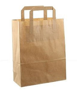 Papieren tas 22x10x28cm 250st bruin kraft