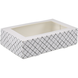 Depa® - ® Gebaksdoos | Love to Eat | karton + PET | 19x12.5x5cm | met venster | wit/zwart | 200 stuks