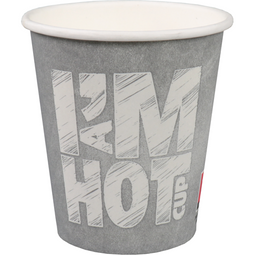 Depa® - ® | Koffiebeker | I´M a HOT chalk | Karton + PE | 180ml | 7oz | 80mm | wit/grijs | 1000 stuks