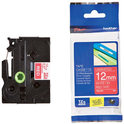 Brother - Labele P-touch TZE-435 12mm wit op rood