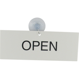 Klika - Bord | open/Gesloten | rechthoekig | 20x8cm | wit/zwart | 1 stuks