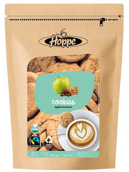 Hoppe - Koekjes hoppe cookies fairtrade appel kaneel | Zak a 900 gram | 4 stuks