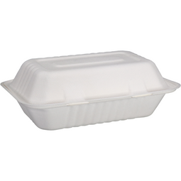Depa® - ® Bak | Bagasse (suikerrietpulp) | 1000ml | maaltijdbox | 23x15.5x6.5cm | wit | 50 stuks