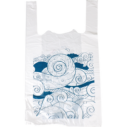 Depa® - ® Tas | Waves | HDPE | 27x 6x48cm | hemddraagtas | wit/blauw | 1000 stuks