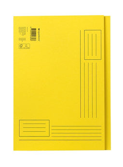 Quantore - Vouwmap A4 ongelijke zijde 230gr geel | Doos a 10 stuk | 50 stuks