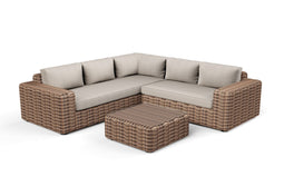 Meera Corner Set 3pcs (left 160x94x62.5 Right 228x94x62.5 Table 75x75x35) - Steel Light Yellow