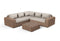 Meera Corner Set 3pcs (left 160x94x62.5 Right 228x94x62.5 Table 75x75x35) - Steel Light Yellow