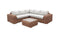 Meera Corner Set 3pcs (left 160x94x62.5 Right 228x94x62.5 Table 75x75x35) - Steel Light Yellow