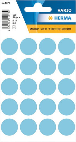 HERMA - Etiket 1873 rond 19mm blauw 100 stuks