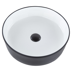 Beliani TEBAR - Wastafel - Zwart/Wit - ⌀ 40 cm - Keramiek