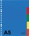 Kangaro - Tabbladen A5 17-gaats A505M 5-delig assorti PP | 1 set | 25 stuks