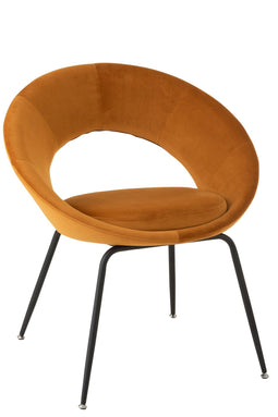 Jline Chair Round Metal/textile Ochre
