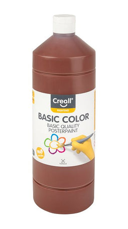 Creall - Plakkaatverf basic 19 donkerbruin 1000ml | 1 fles | 6 stuks