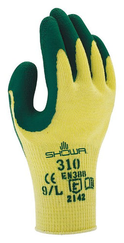 Showa - Handschoen 310 grip latex S groen/geel | Zak a 1 paar | 10 stuks