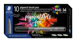 Staedtler - Brushpen pigment pen intens 1.0mm zwart | 10 stuks