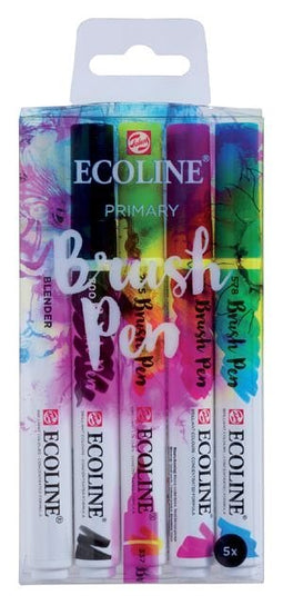 Talens - Ecoline Brush pen, etui met 5 stuks in de primaire kleuren
