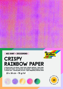 Folia Paper - Regenboogpap folia 23x33cm iriserend 75gr 10v ass | Pak a 10 vel | 5 stuks