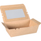 Depa® - ® Bak | Karton + PE + PET-coating | met venster | maaltijdbox | 140x85x45mm | bruin | 50 stuks