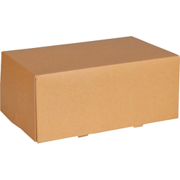 Klika - Gebaksdoos | karton | 21x14x9cm | zonder venster | bruin | 100 stuks