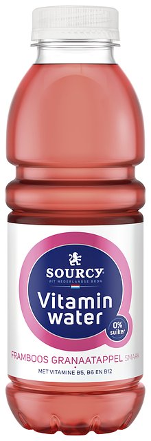 Sourcy - Water vitamin framboos/granaa. fles 0.5l