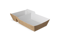 Klika - Frietbakjes A20 (A14+1) kraft/wit BIO | 400 stuks