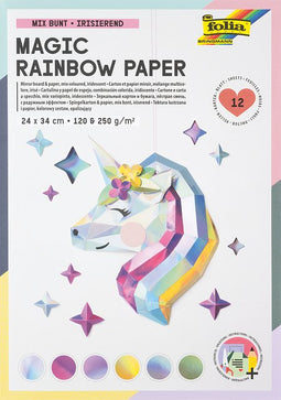 Folia Paper - Regenboogpapier en karton folia 24x34 12vel 6tint
